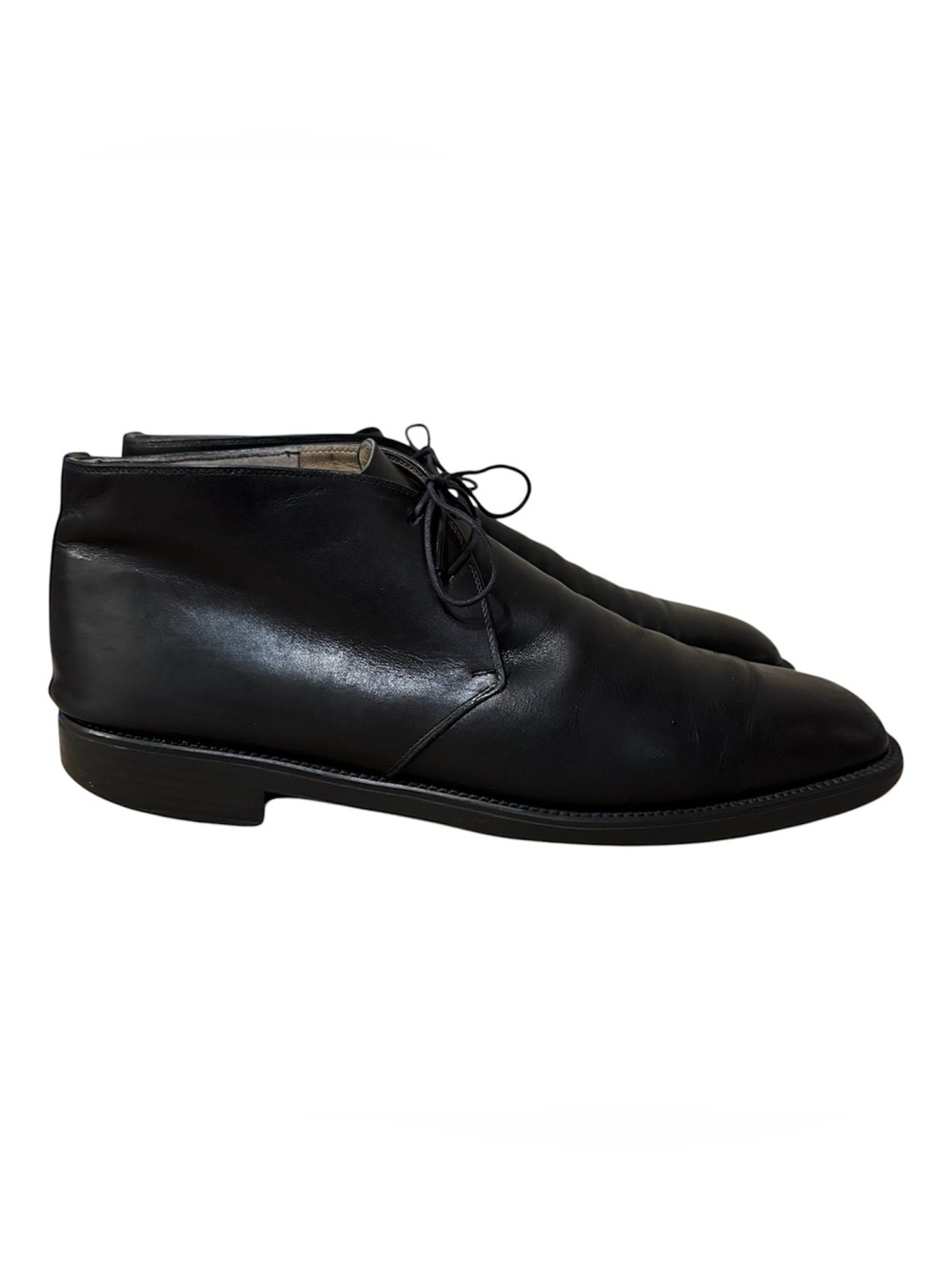 Salvatore Ferragamo Men's Black Leather Chukka Boots Size 11?